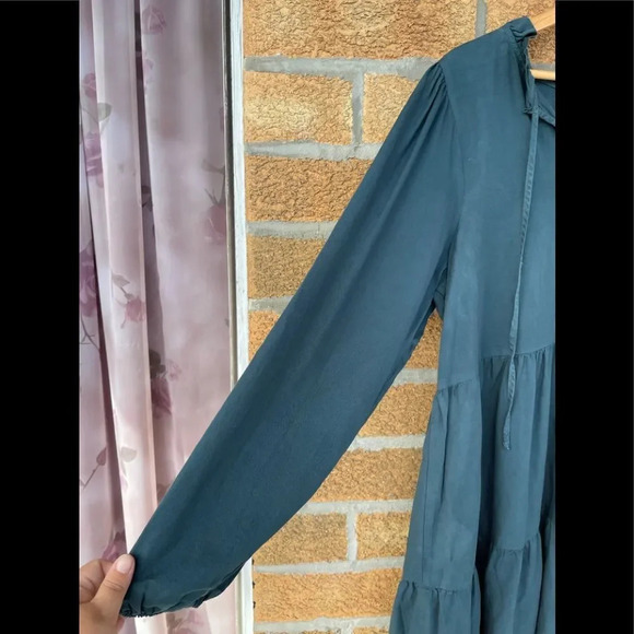 Anthro Amadi Glenn Peasant Sleeves Tiered Tunic MIDI Dress Large - Picture 3 of 15